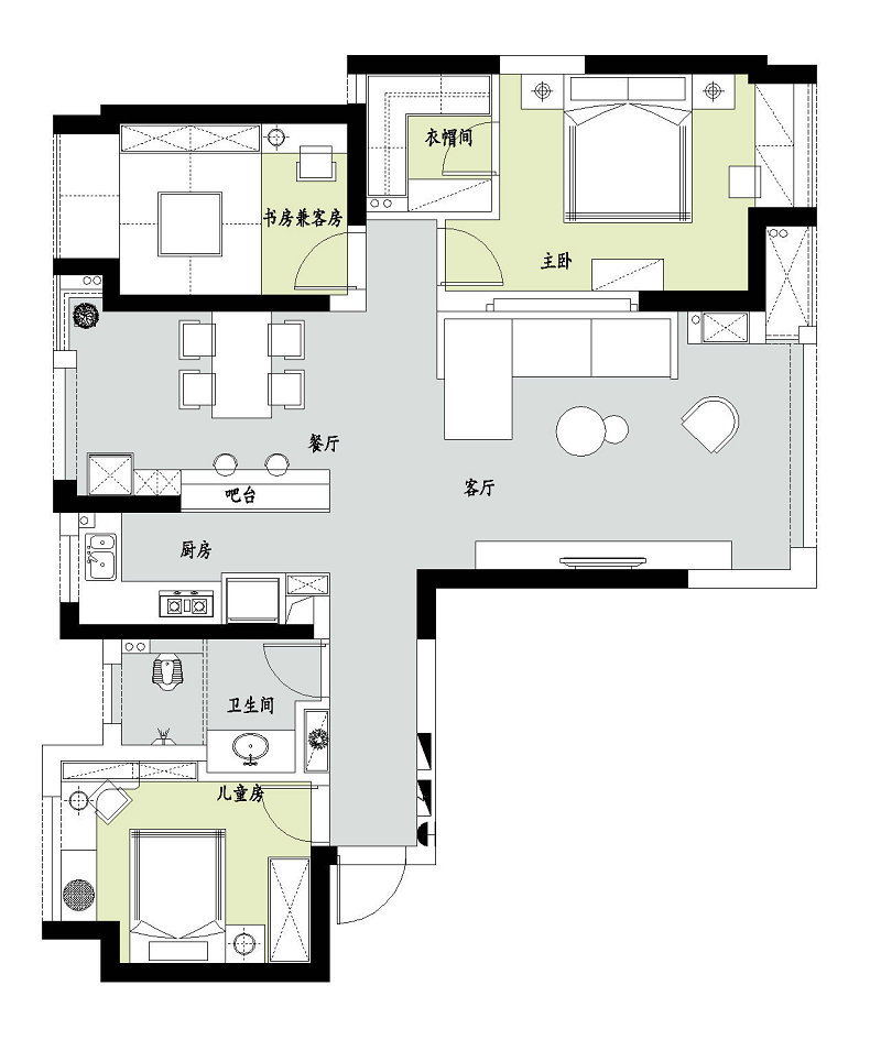 東湖城現(xiàn)代簡約風格裝修效果圖