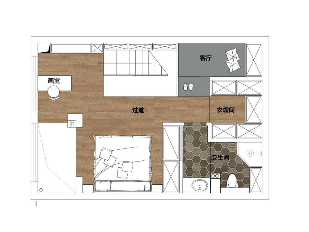 復地海上?，F(xiàn)代風格loft裝修效果圖