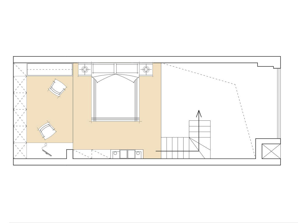 龍湖紫都城46平奶油風格loft裝修效果圖