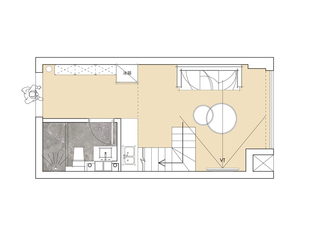 龍湖紫都城46平奶油風格loft裝修效果圖