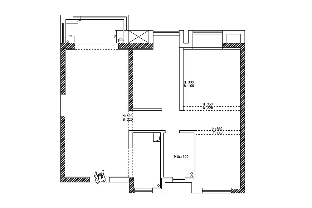 中建鉑公館106平現代風格裝修效果圖